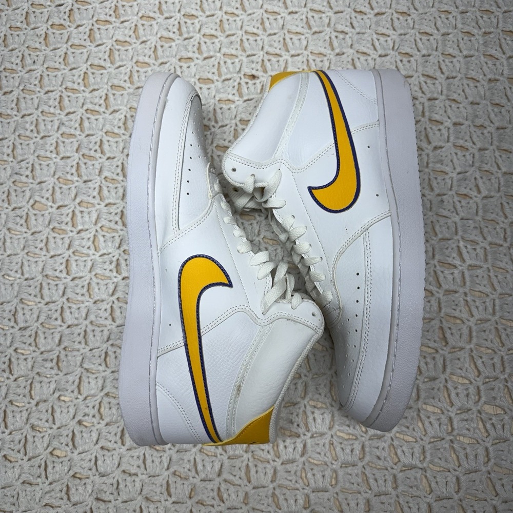Nike Court Vision Shoes Mens Size 11.5 White Basketball Leather CD5466-102 - Picture 1 of 11